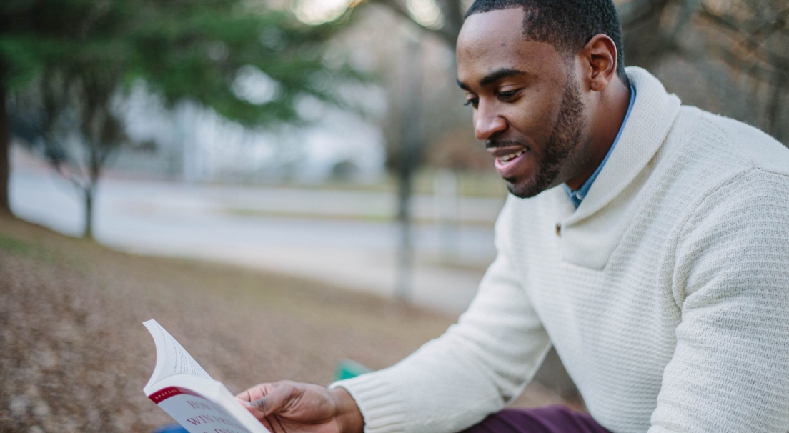 man studying